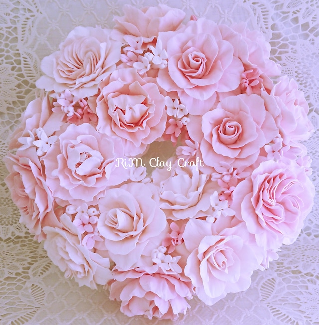 ふわっふわの薔薇と芍薬のリース🌸