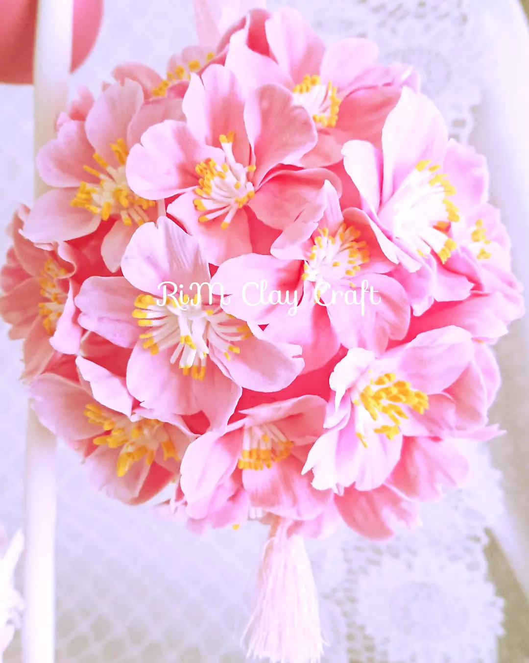 粘土で作った桜のまり🌸