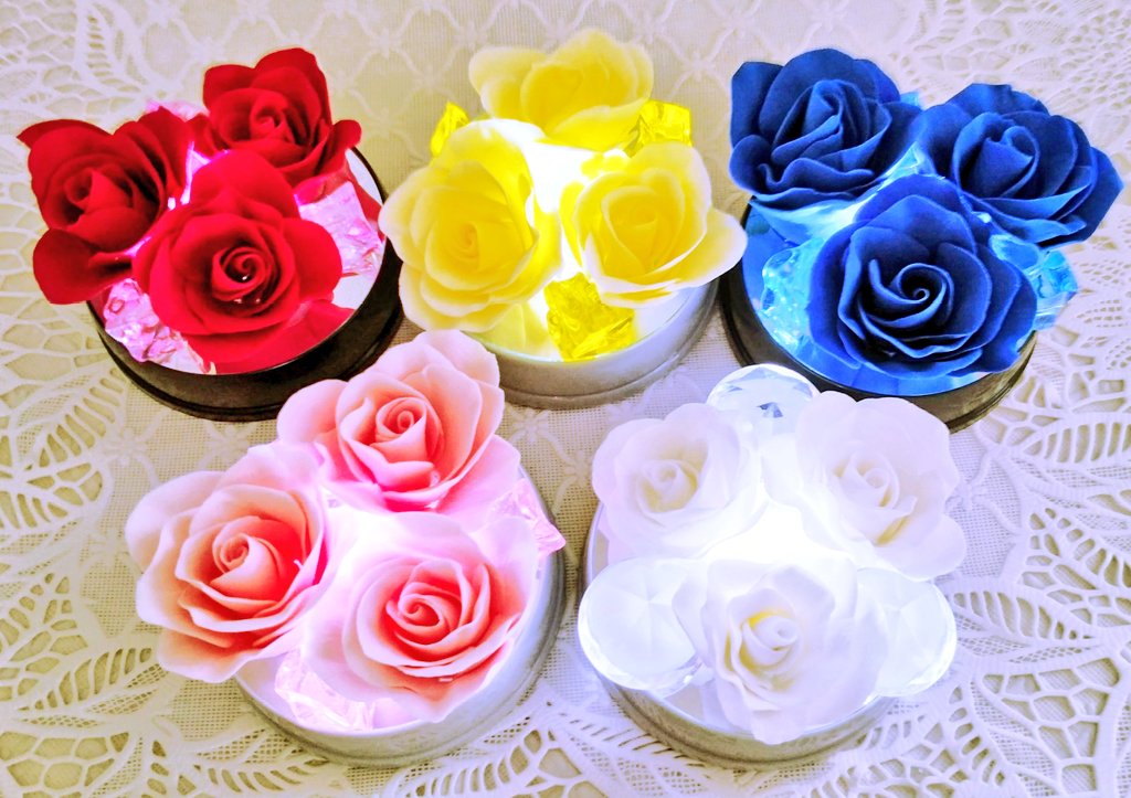 粘土新作ライトフラワー✨