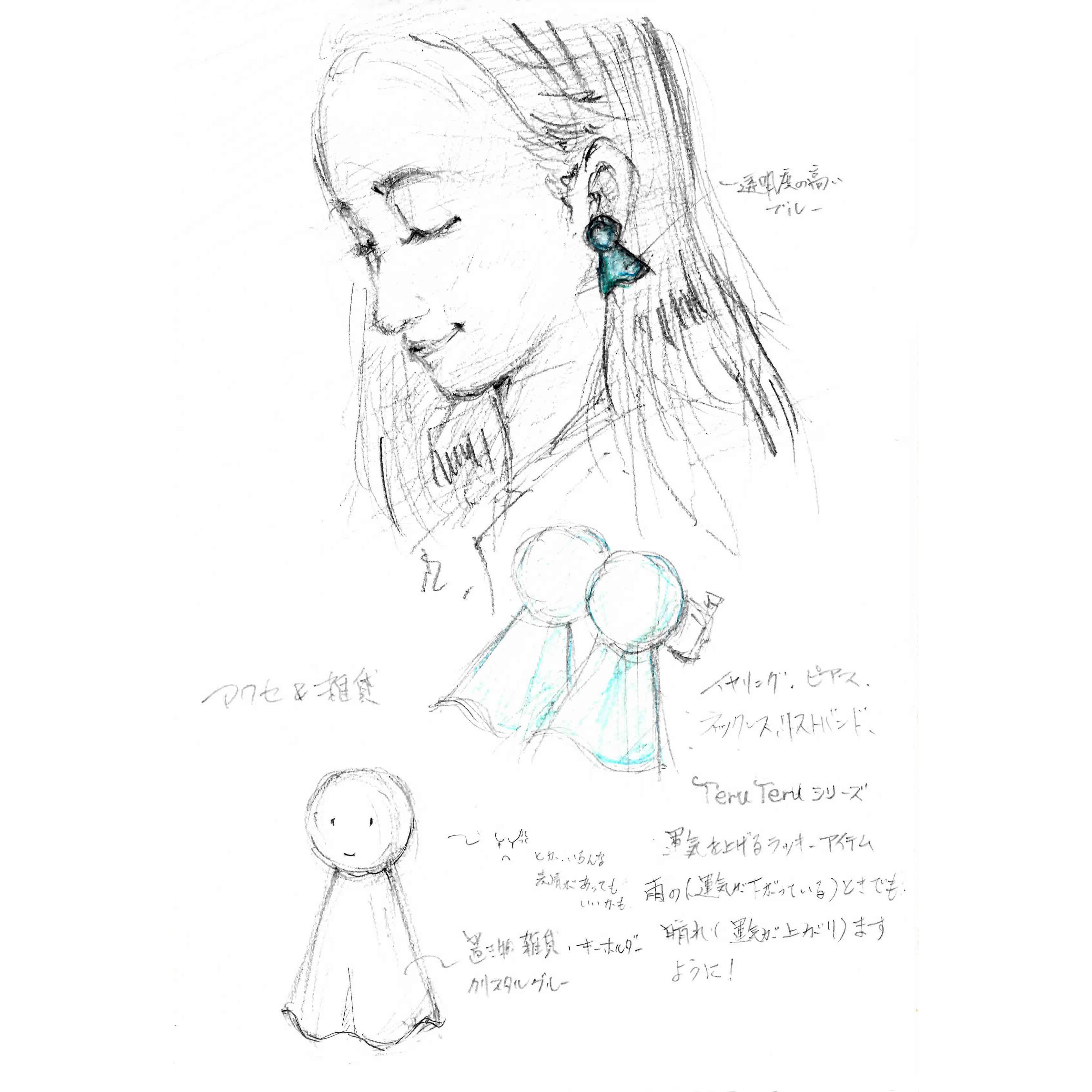 「teruteruピアス（lapis lazuli）」原案