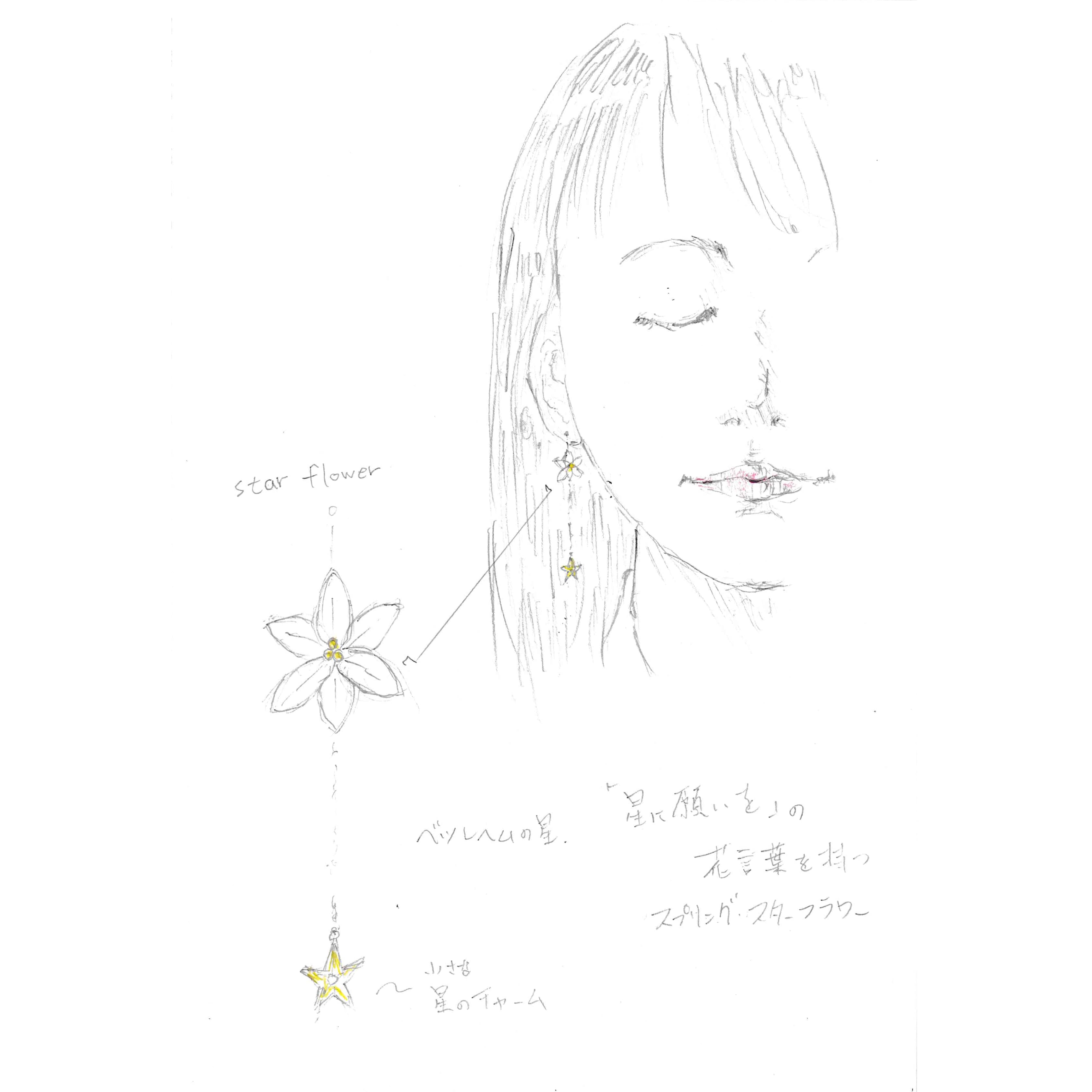 「star flowerピアス」原案