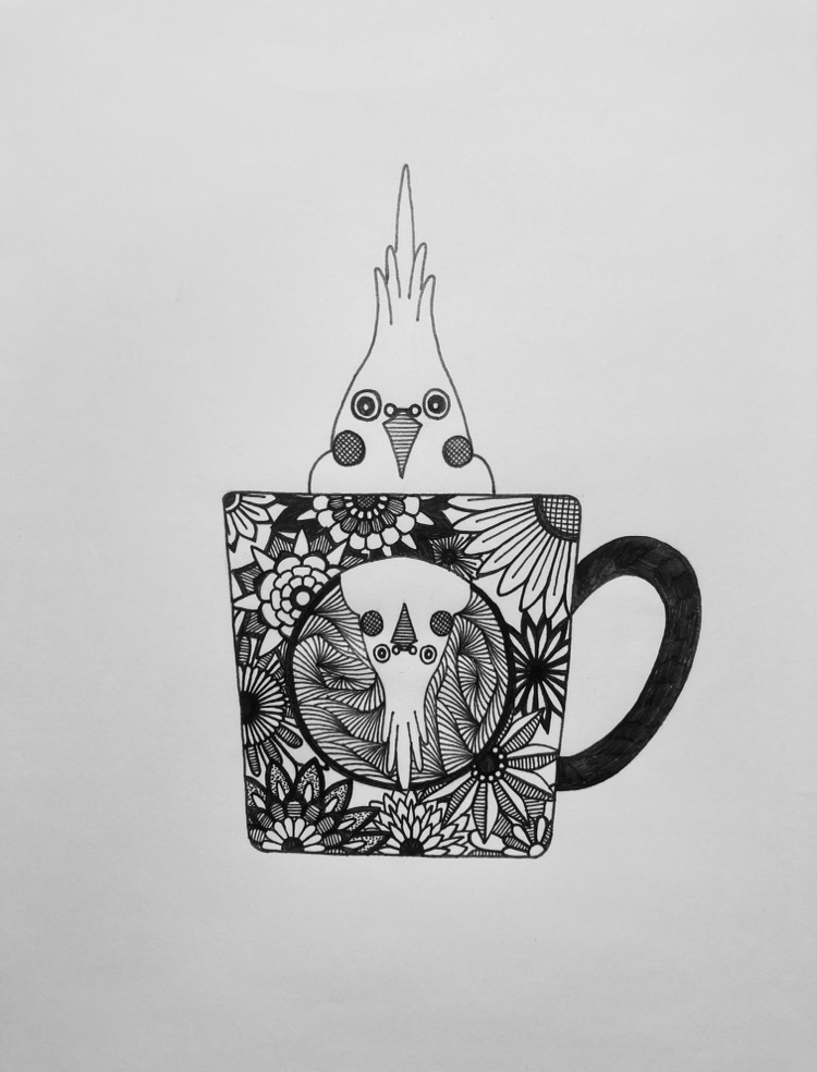 オリジナルデザイン制作例：ペットのインコちゃん