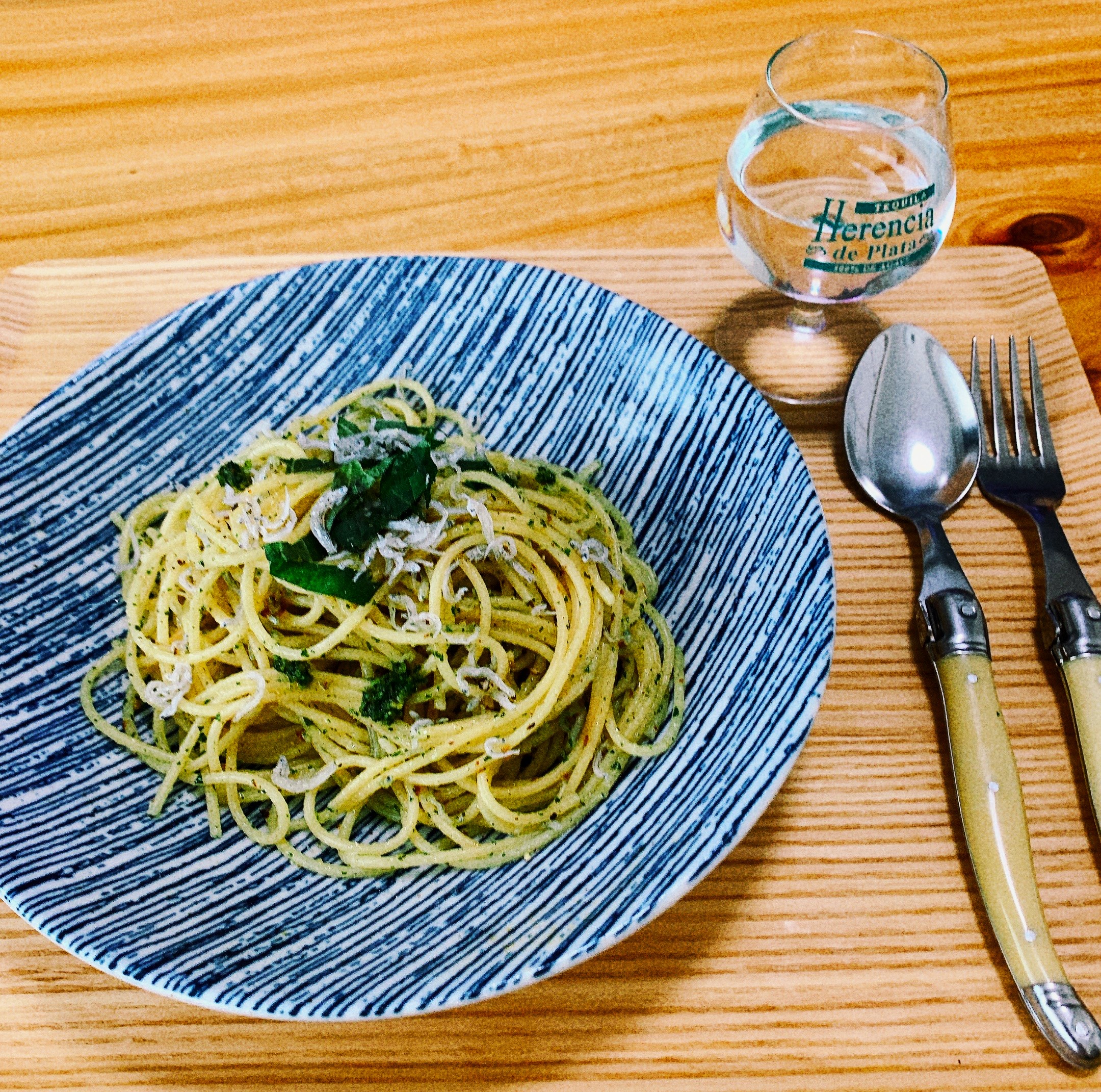 ちりめんじゃこのある食卓<゜)))彡Ｌｅｔ'ｓcook：ちりめんじゃこの和風ジェノべーゼパスタ