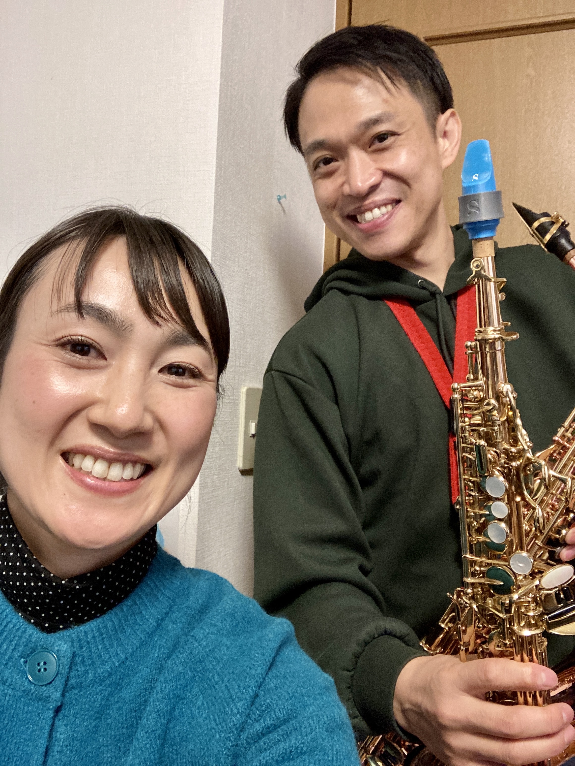 サックス🎷の谷中英一君と明日のリハ♪