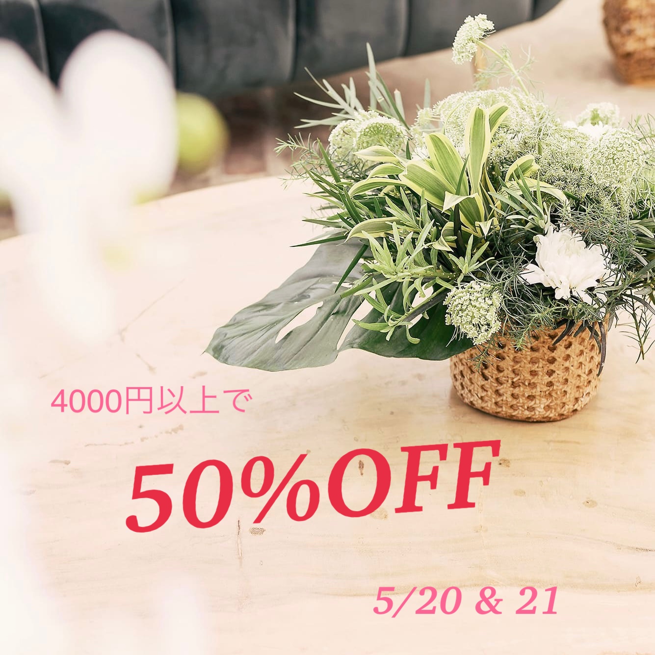 4000円以上で50%オフに♡