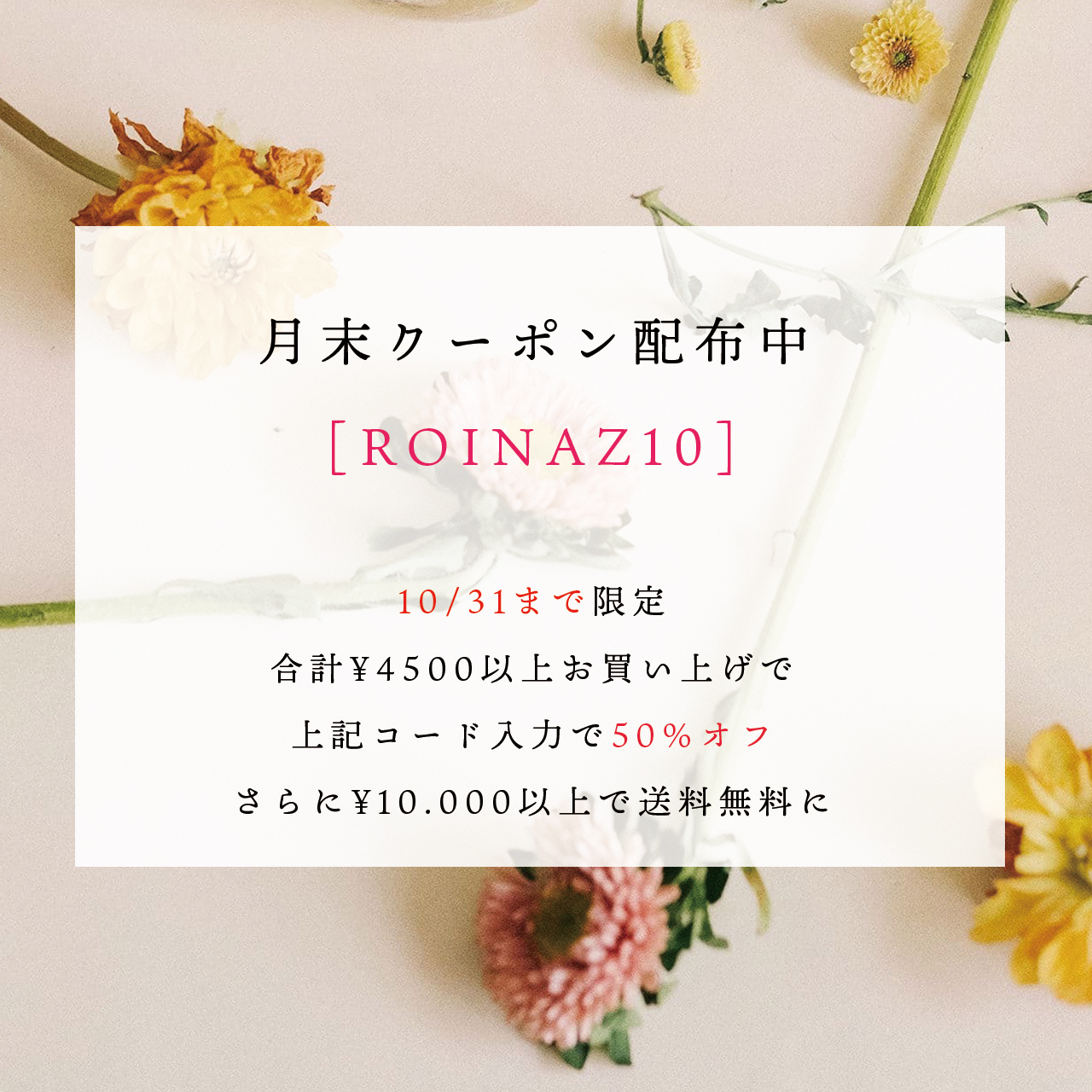 10月末クーポン→50％ OFF (10/31迄)