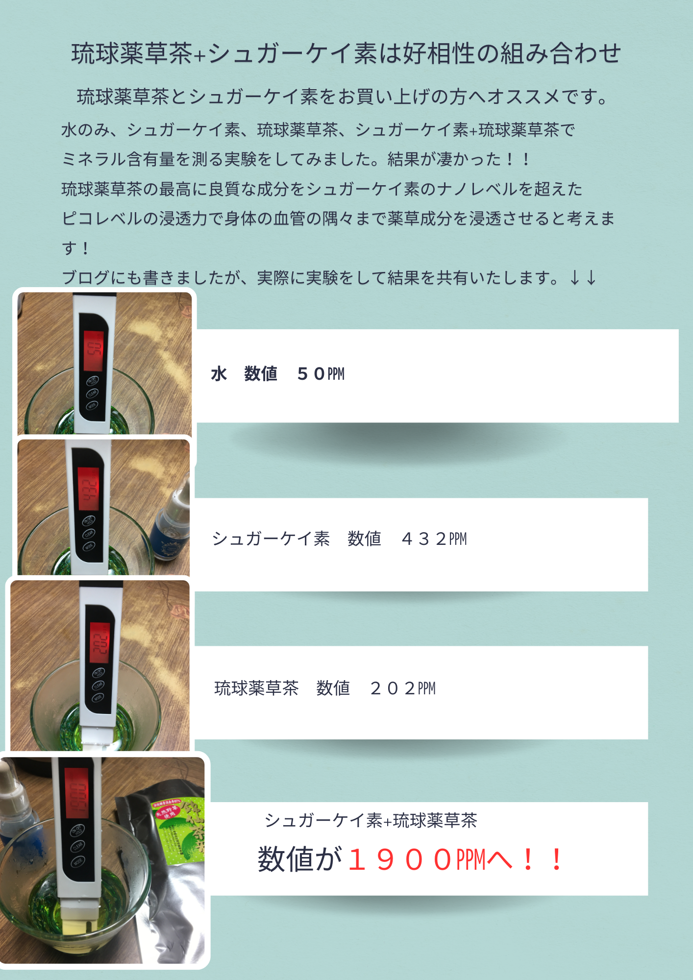 琉球薬草茶+シュガーケイ素=最強の組み合わせ