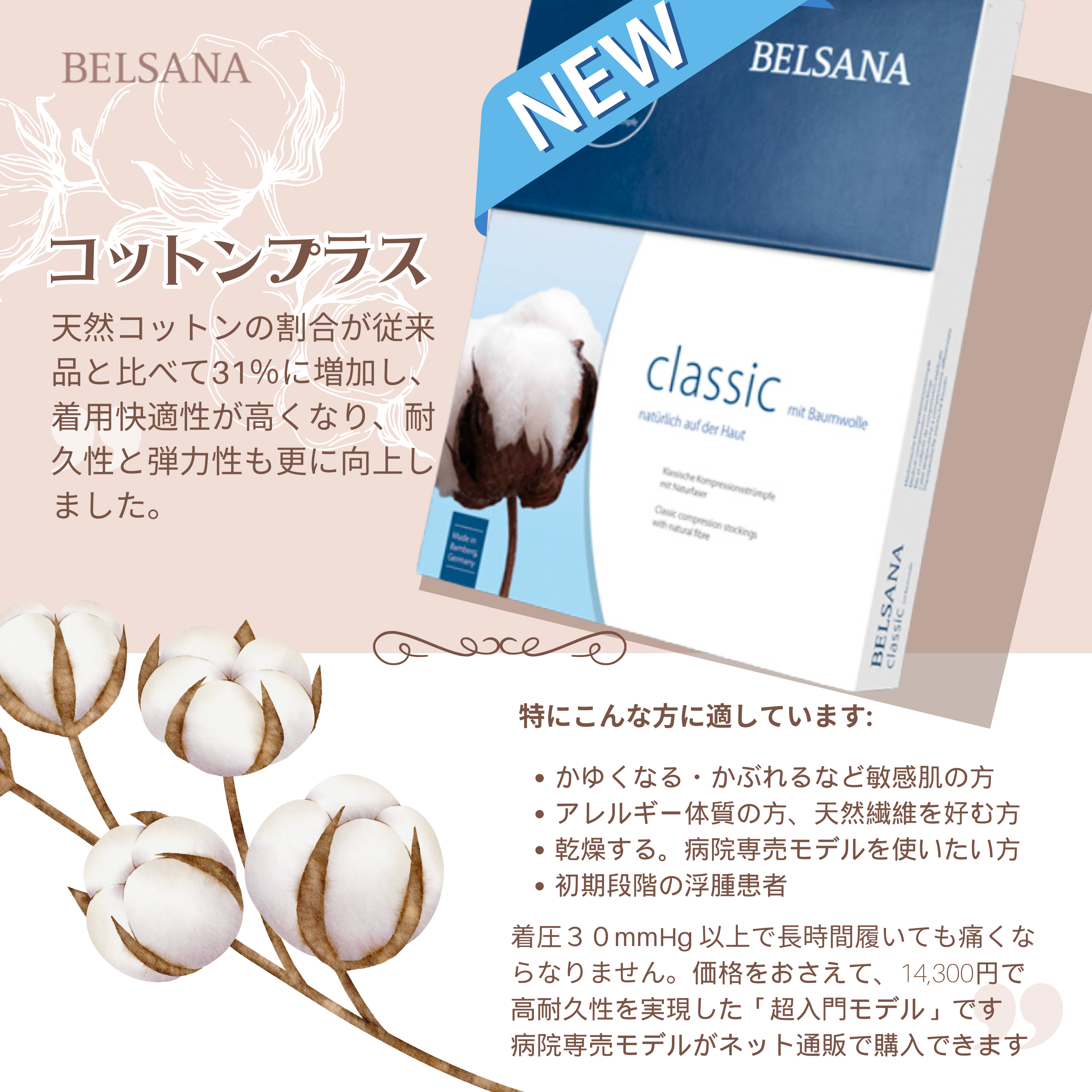 コットンが増量されました。３１％に