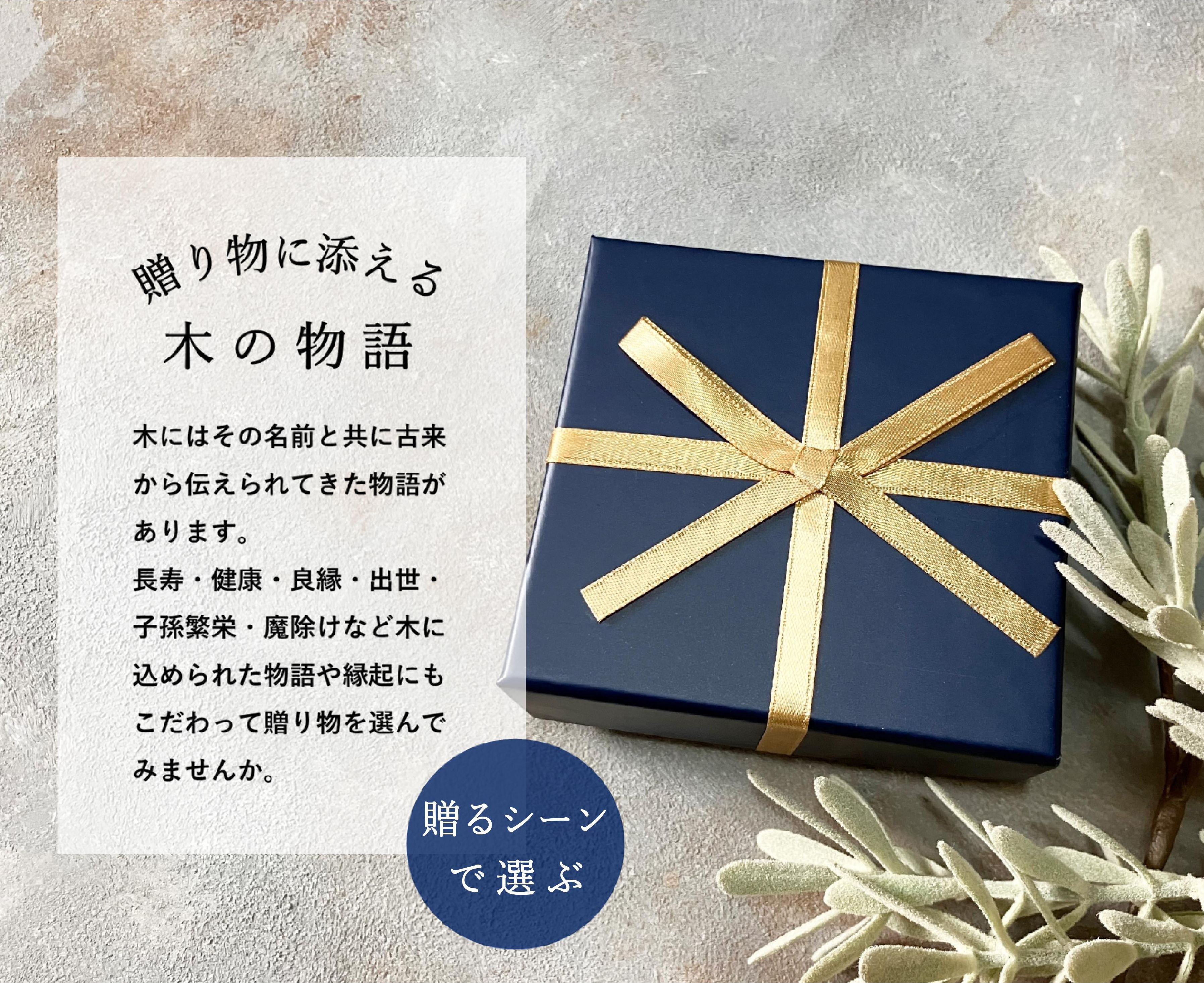 贈り物に添える「木の物語」～贈るシーンから樹種を選ぶ～