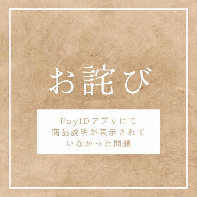 【 お詫び 】Pay IDアプリで商品説明が表示されない件