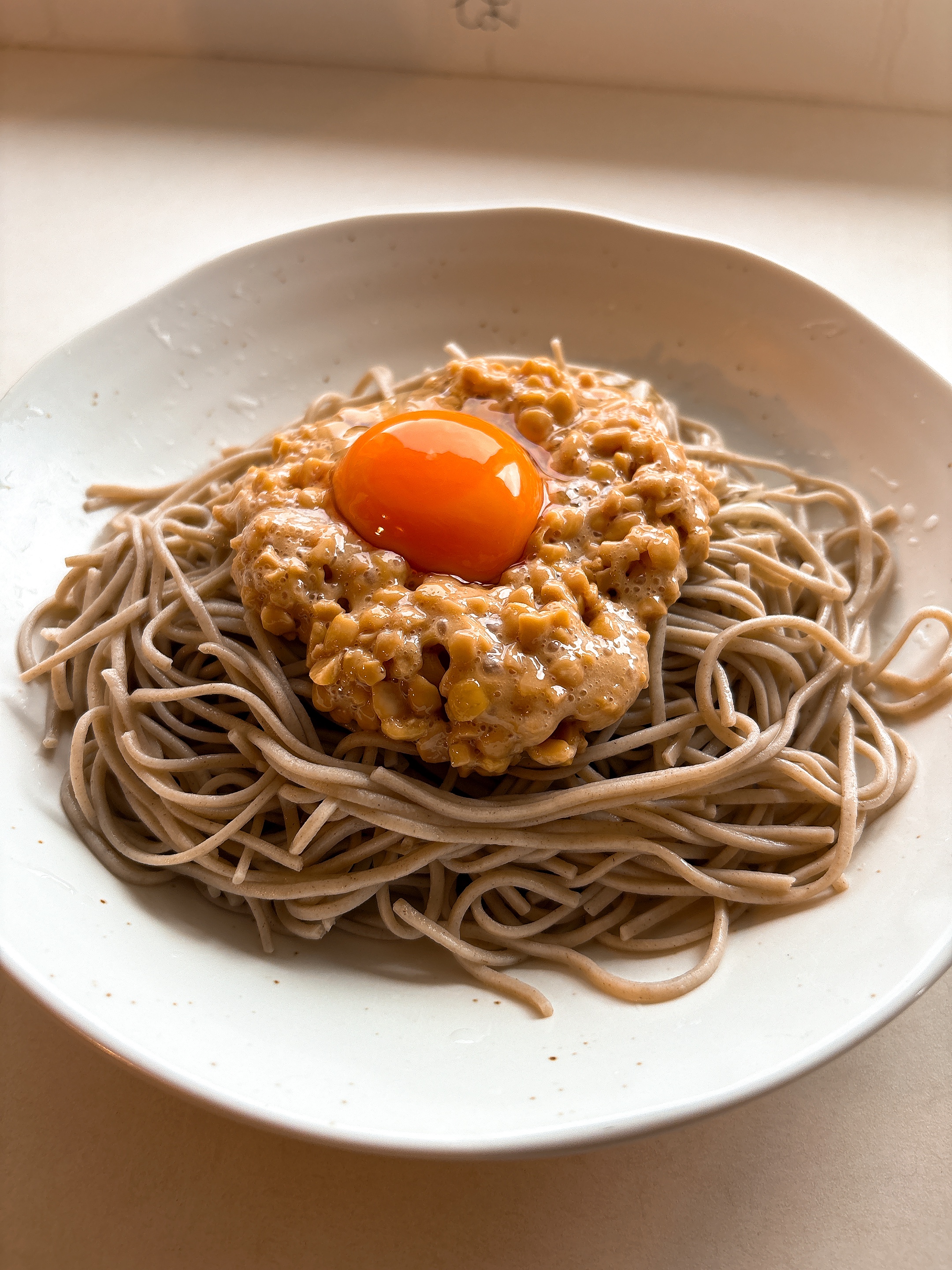 納豆卵蕎麦