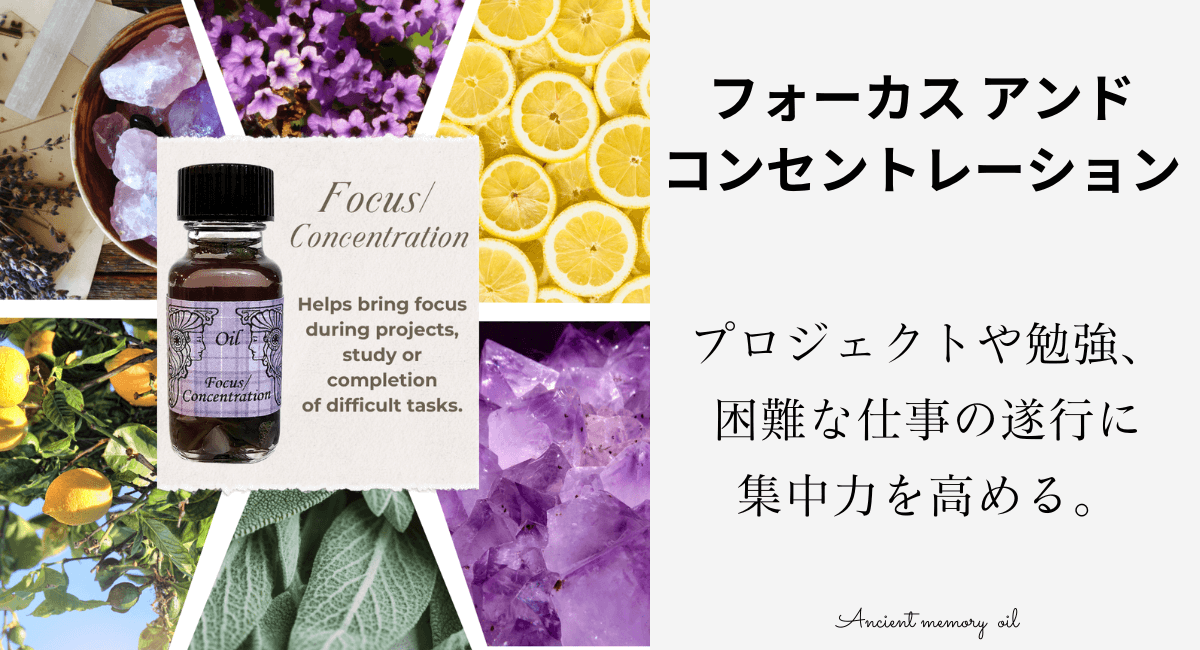 思考をクリアに。集中力をサポートするメモリーオイル - フォーカスアンドコンセントレーション