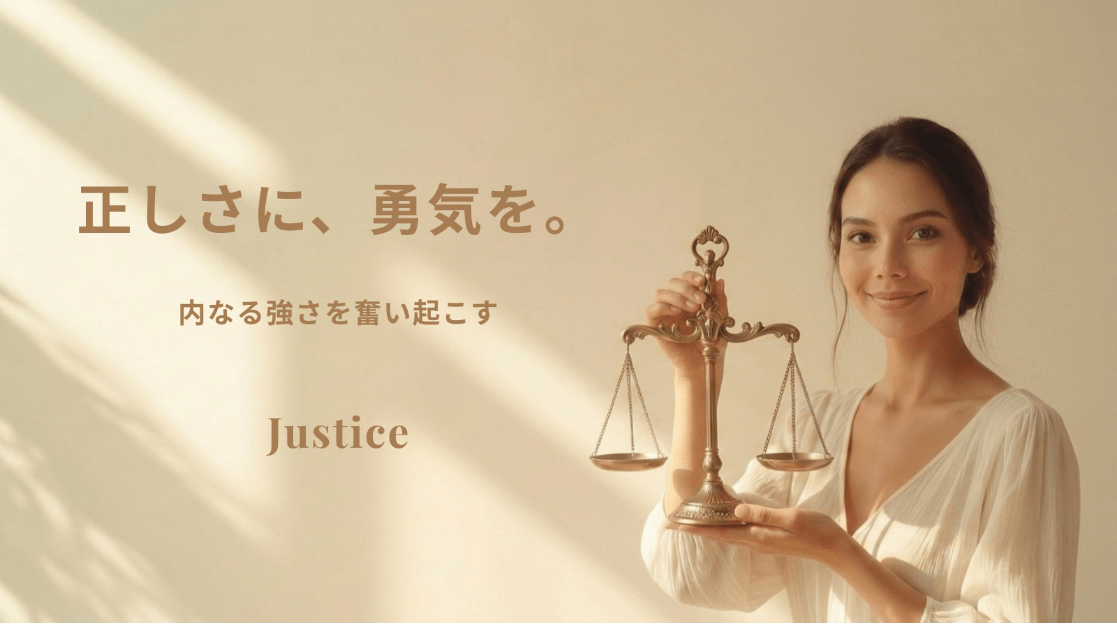 正しさに、勇気を。内なる強さを奮い起こす ― Justice（ジャスティス）