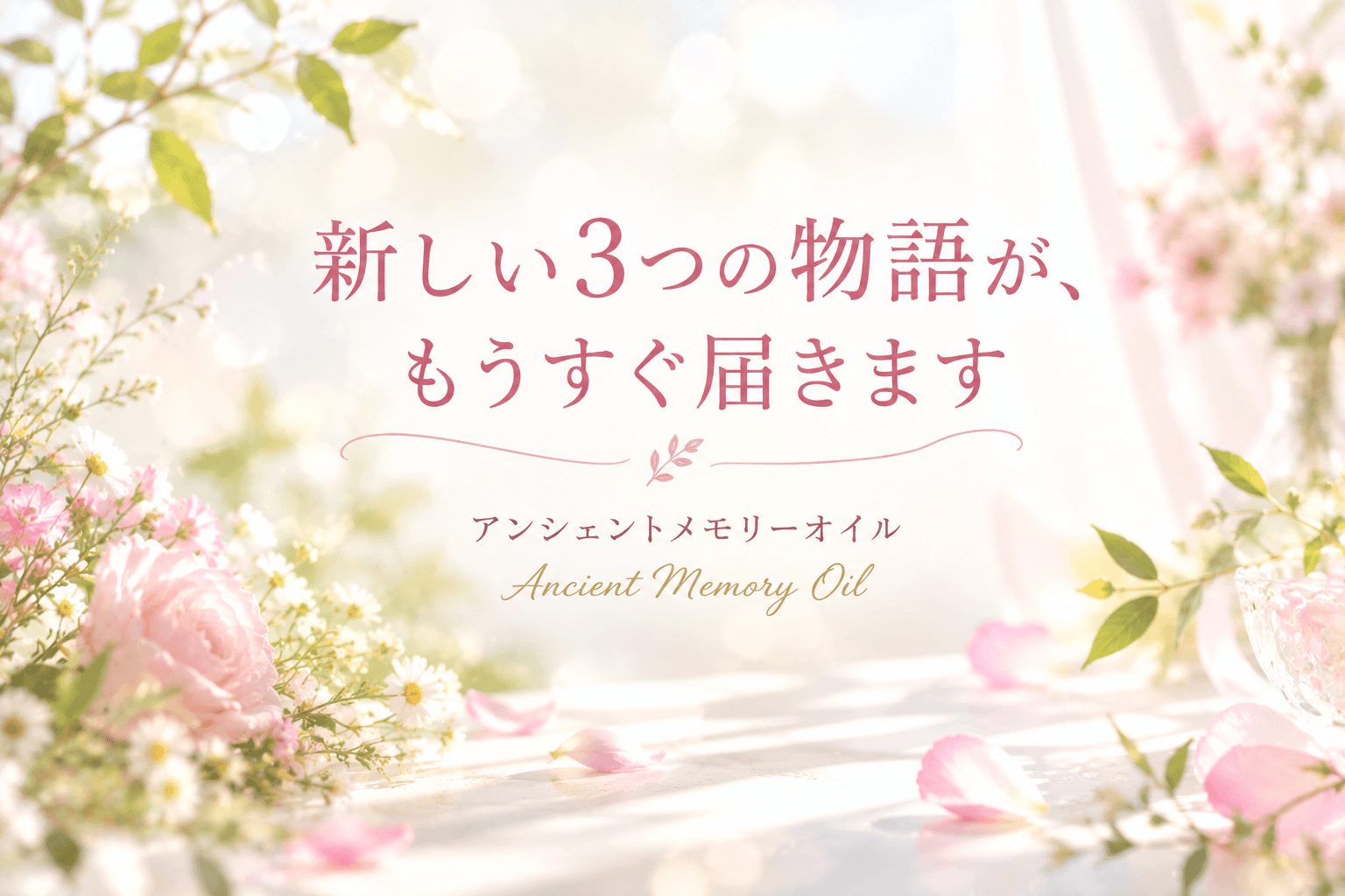 新しい3つの物語が、もうすぐ届きます｜アンシェントメモリーオイル