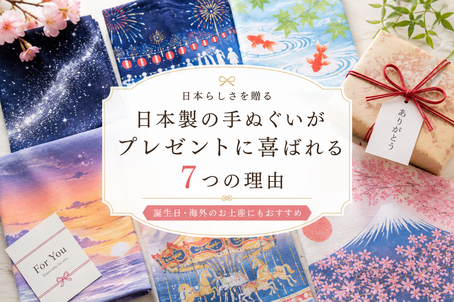 日本製の手ぬぐいがプレゼントに喜ばれる7つの理由|誕生日・海外のお土産にもおすすめ