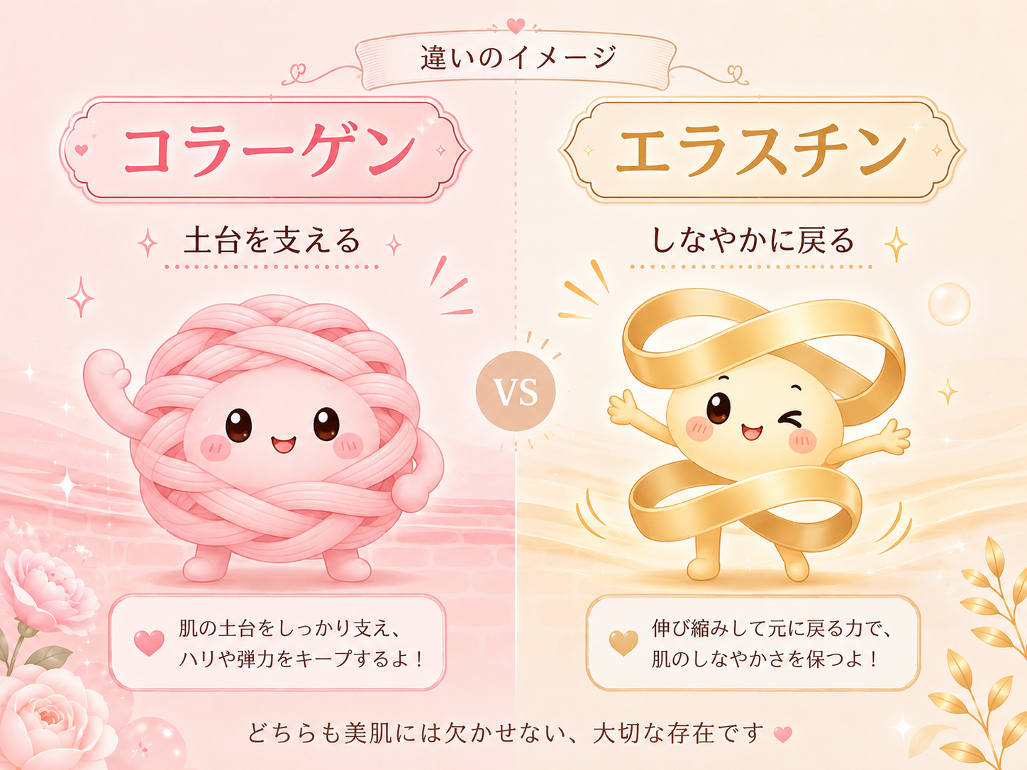 エラスチンとコラーゲンの違いについて理解しよう