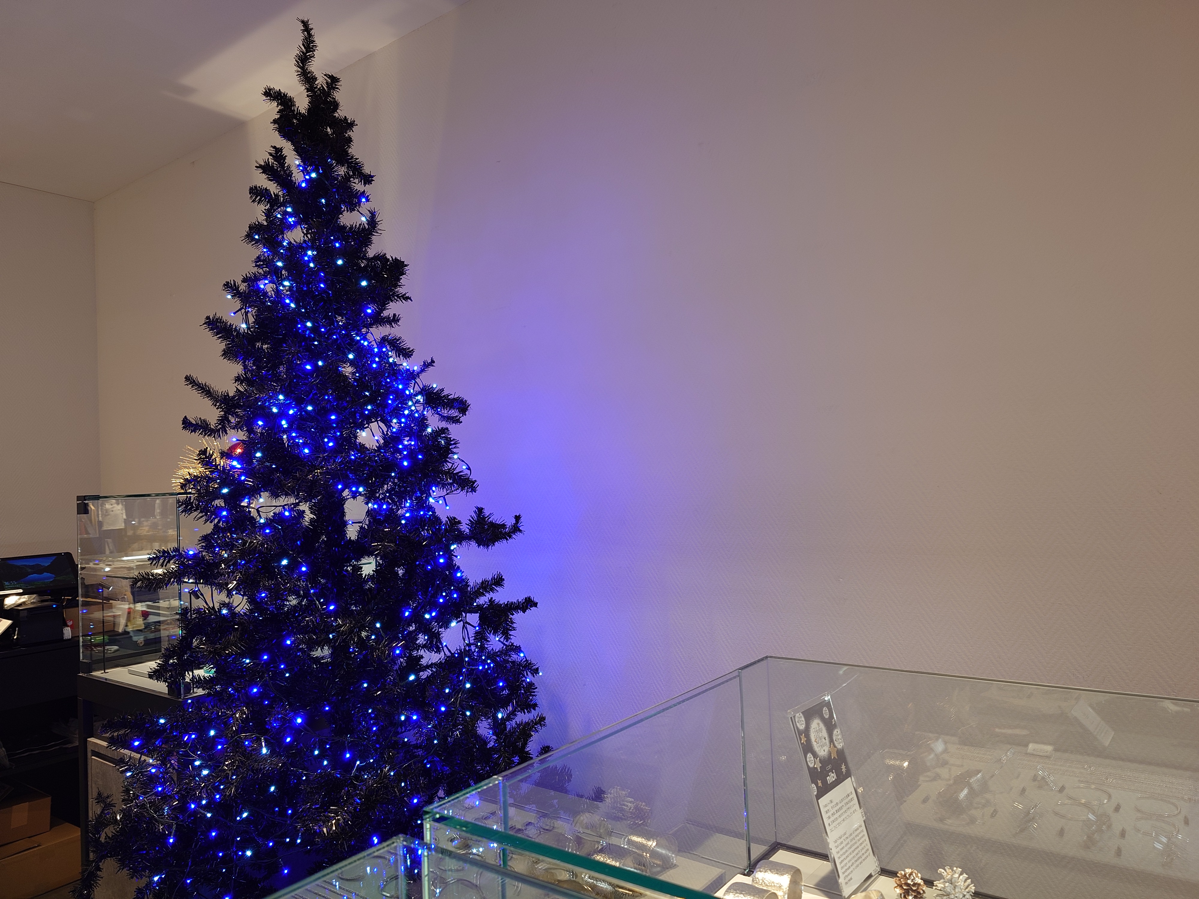 今年のクリスマスはブルーライトのツリーになります☆