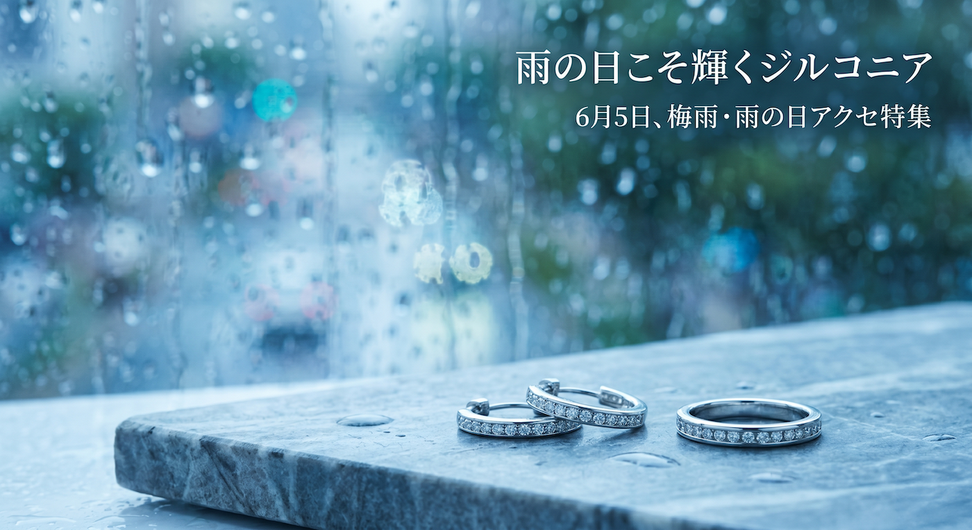 【梅雨のコーデ】雨の日もおしゃれに。曇り空を味方につけるアクセサリーの選び方