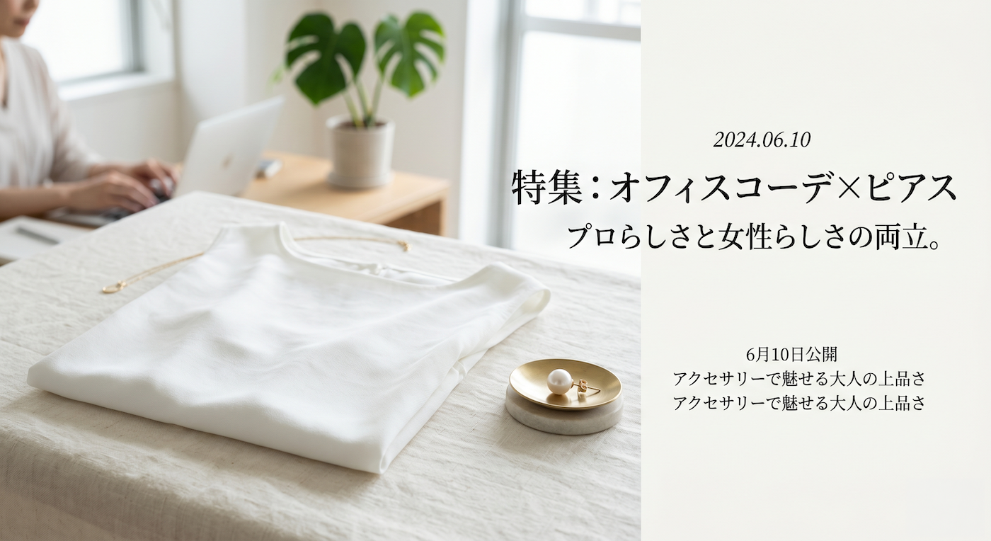 【夏の仕事服】オフィスで浮かない上品ピアスの選び方。クールビズに似合うアクセサリーマナー
