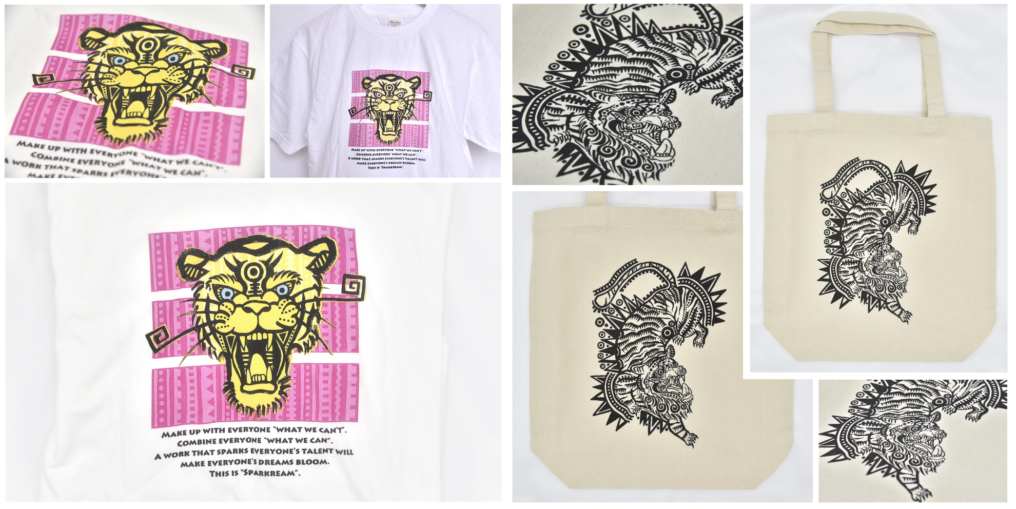 Sparkream(スパークリーム) Tシャツとトートバッグ '23夏モデル「虎」・オンラインで販売