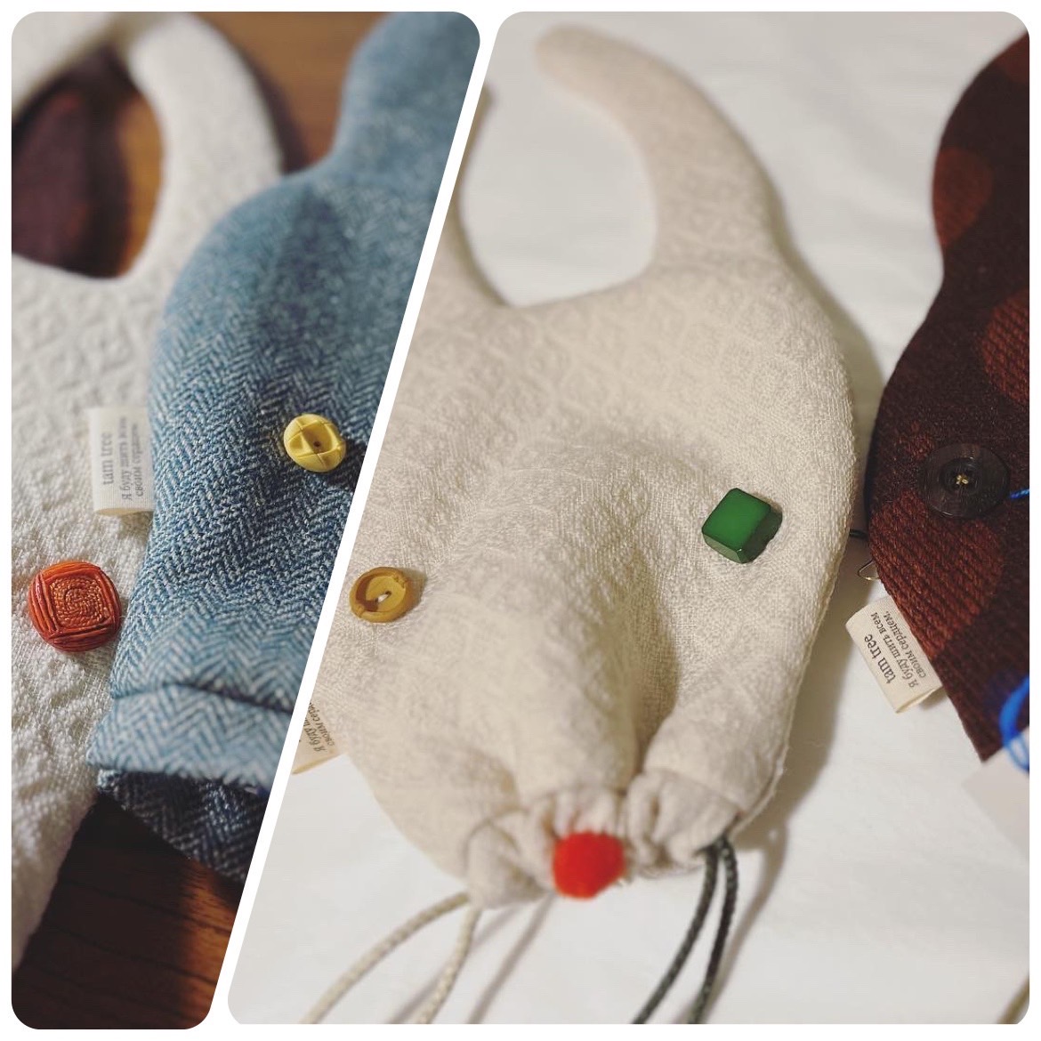 『うさぎの森の冬の市』 動物巾着・ツリークッション編