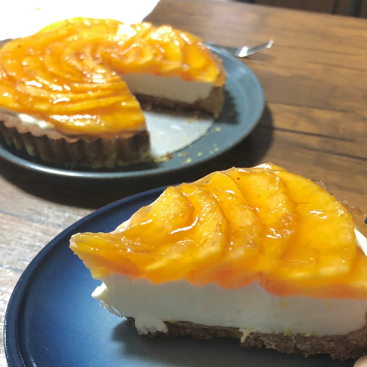 佐々木農園の桃でタルト作りました！