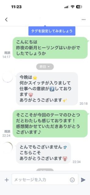 【1月19日 やぎ座新月ヒーリング】を受けてくださった方からの感想いただきました