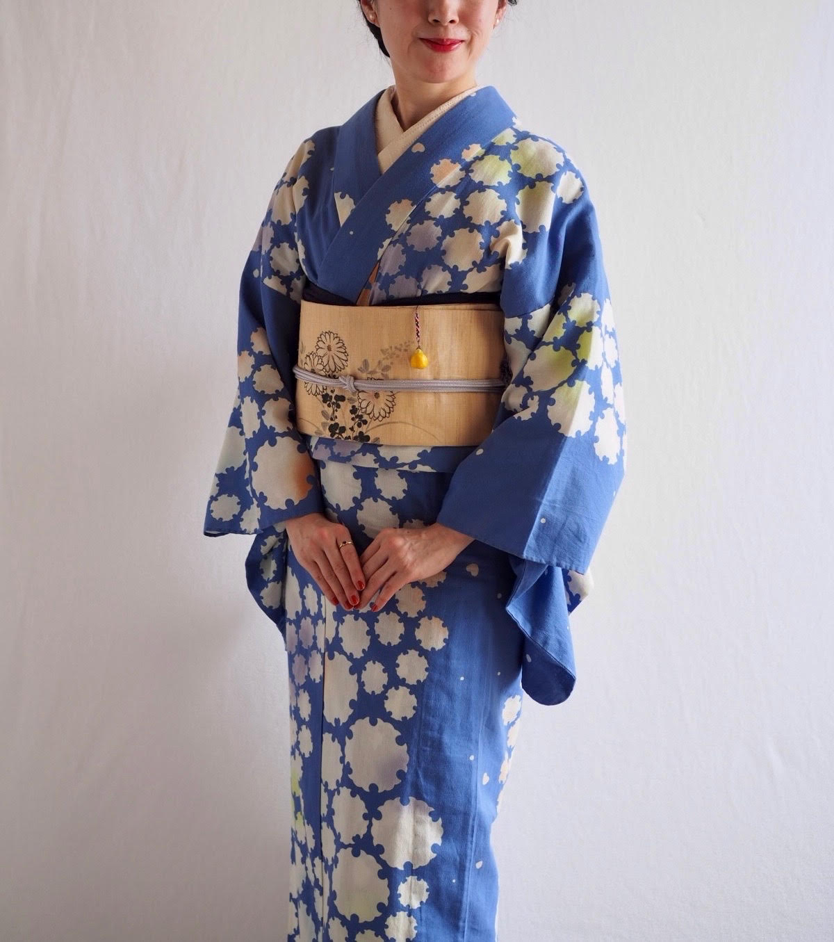 水始涸（みずはじめてかるる）～木綿着物に菊の名古屋帯を結んで～