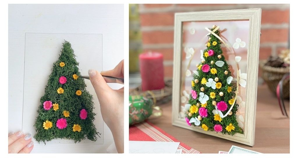 自分で作れる！クリスマスツリーのフレームアレンジ キット