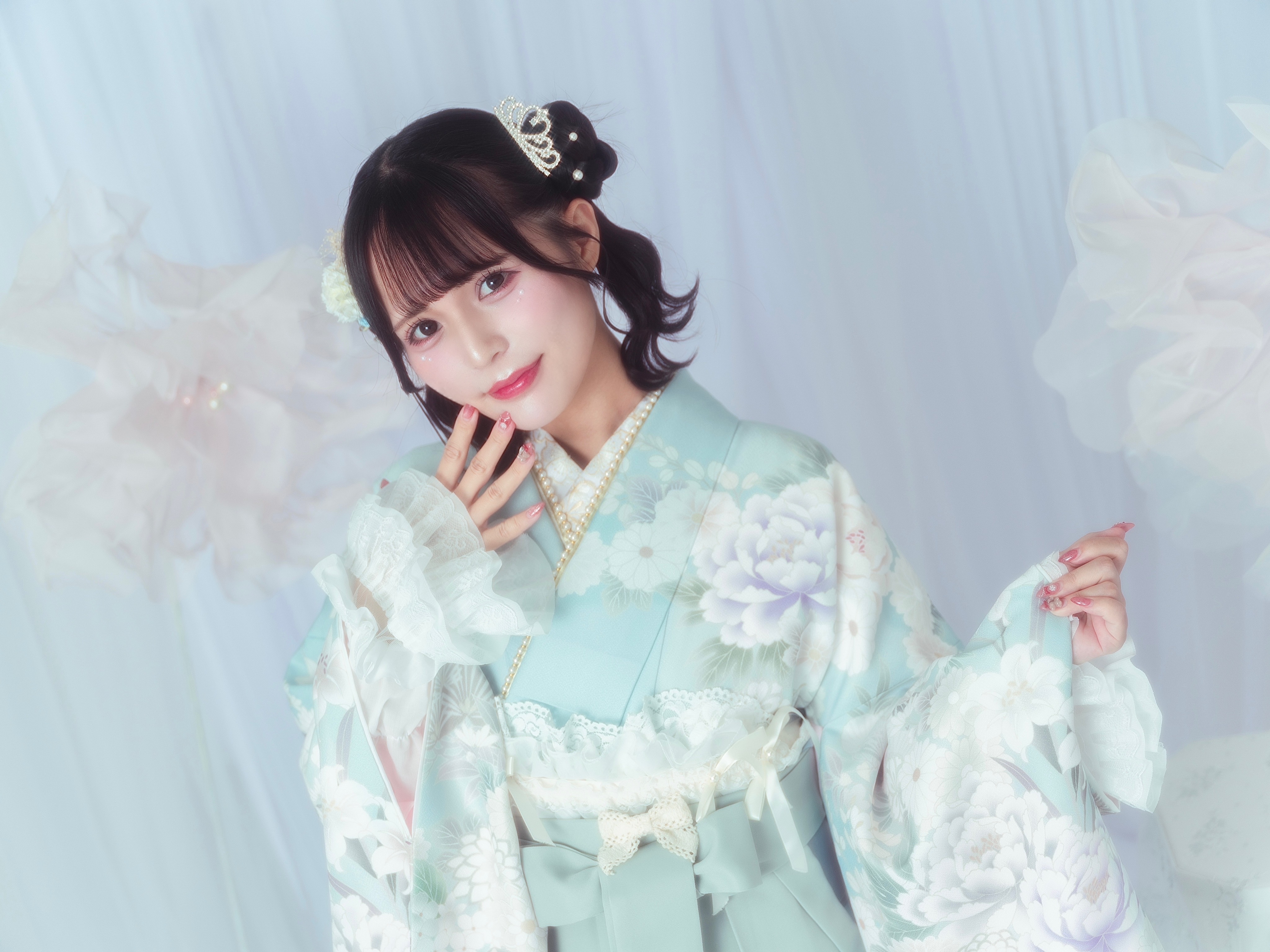 KIMONO LARME袴アルバム♡桜井ひかる♡AZURE BLUE