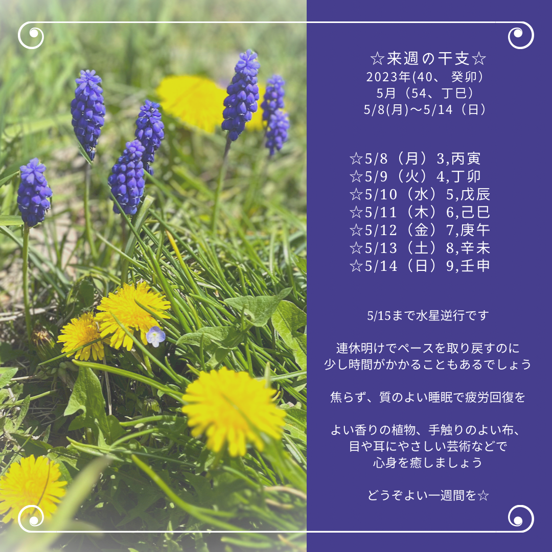 ☆来週の干支☆ 2023年（癸卯）  5/8（月）〜5/14（日）