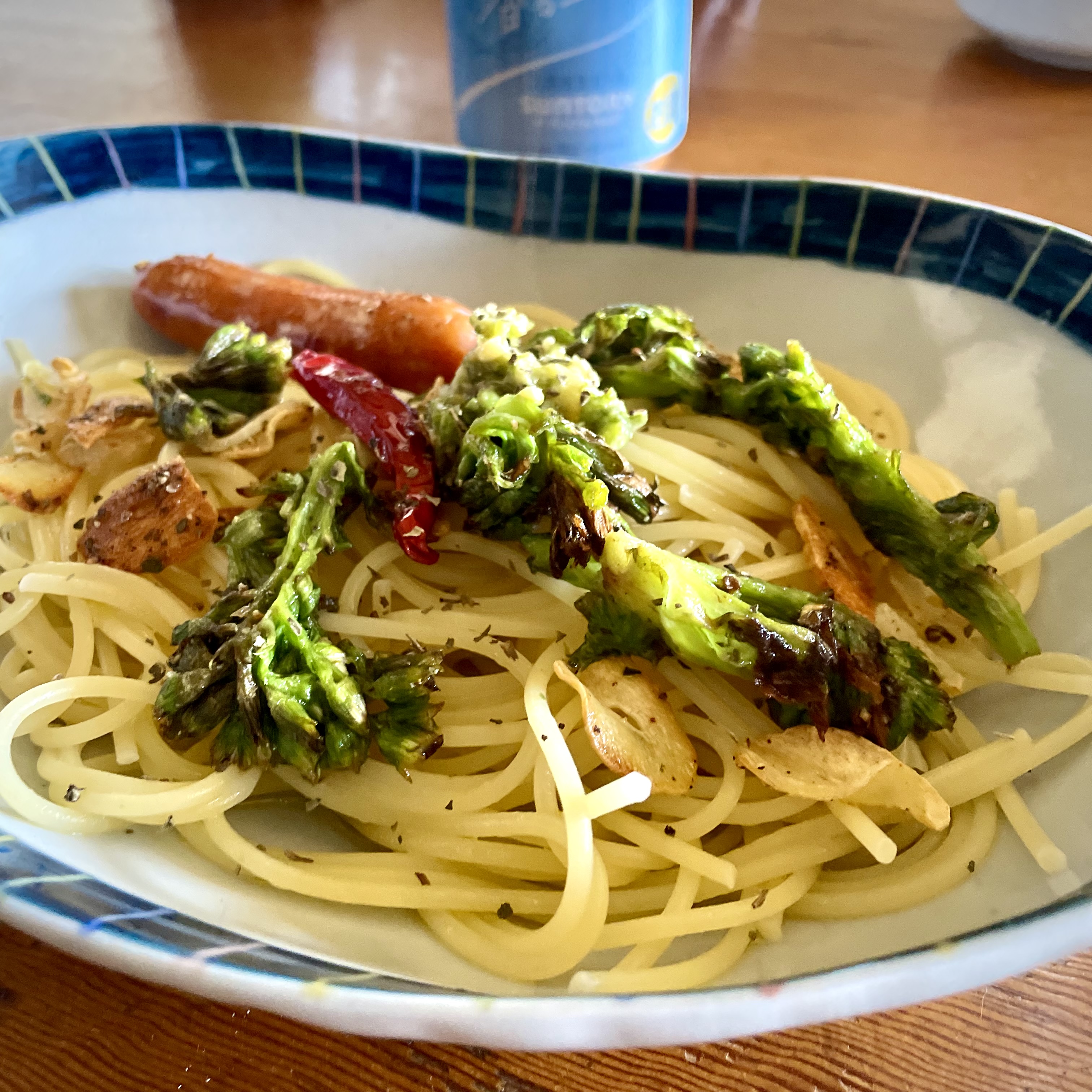 蕗のとうの縦切りパスタ