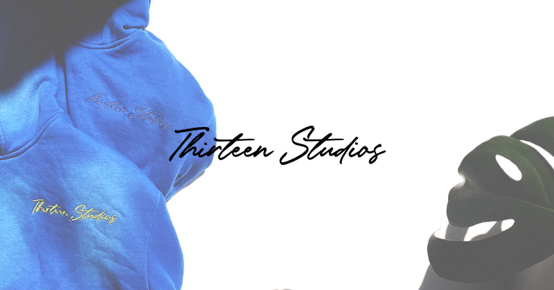 『"Thirteen Studios" Acid Washed Reversible Hoodie』