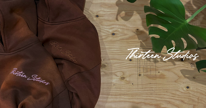 『"Thirteen Studios" Acid Washed Reversible Hoodie』