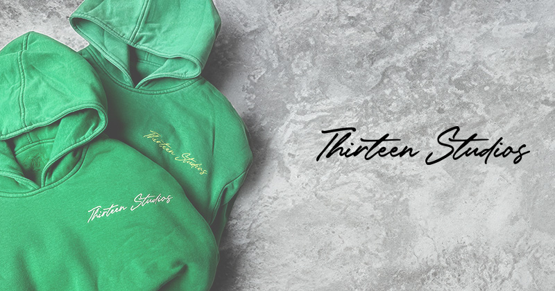 『"Thirteen Studios" Double Layer Hoodie』