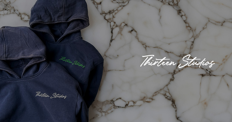 『"Thirteen Studios" Double Layer Hoodie』
