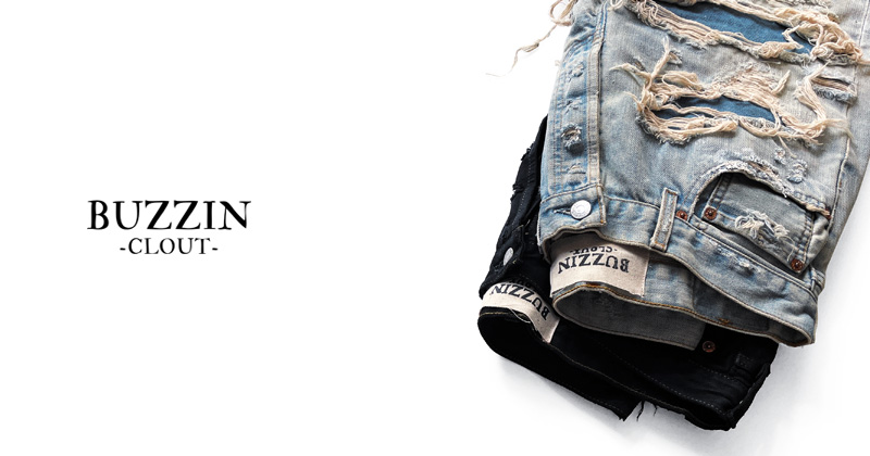 『"BUZZIN -CLOUT-" Exclusive Denim Damage Shorts』