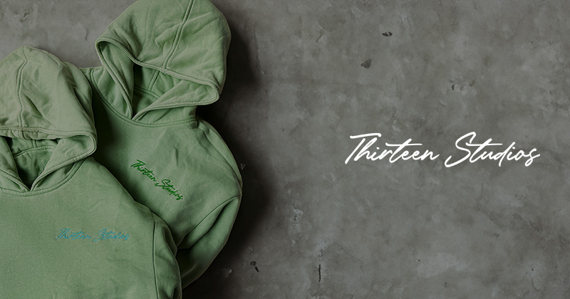 『"Thirteen Studios" Double Layer Hoodie』