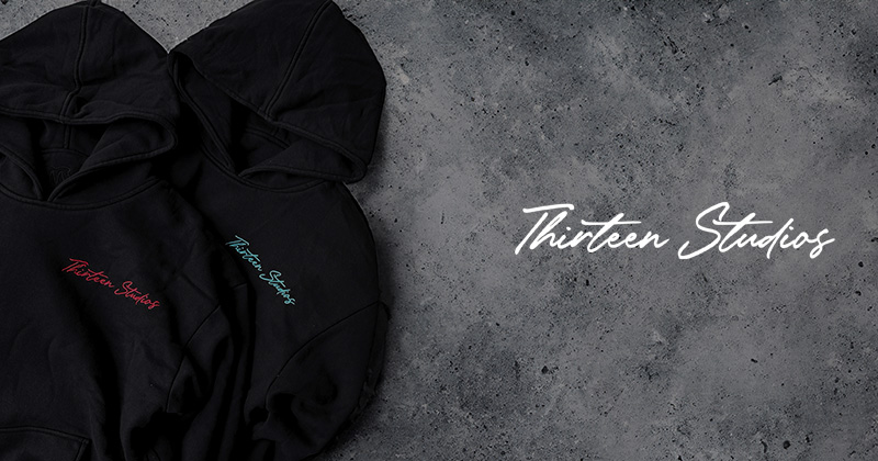 『"Thirteen Studios" Double Layer Hoodie』