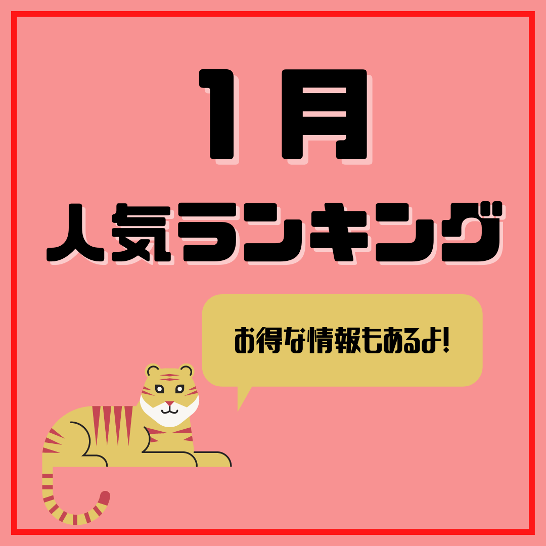 1月人気ランキング👑お得な情報も！！