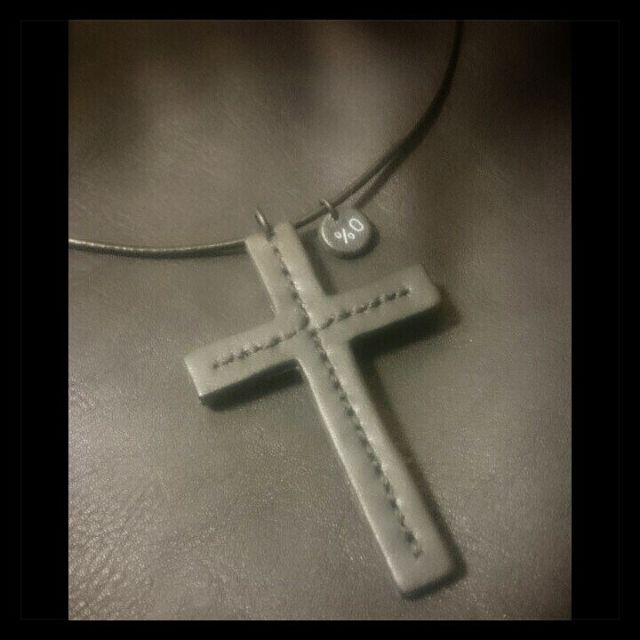 %123 - All Leather Cross Necklace