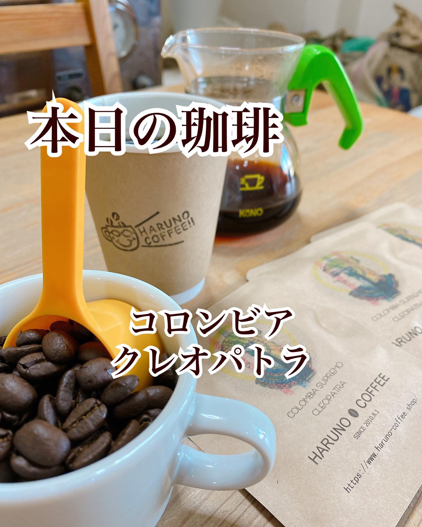 2021/11/27 本日の珈琲は、コロンビアのクレオパトラです。