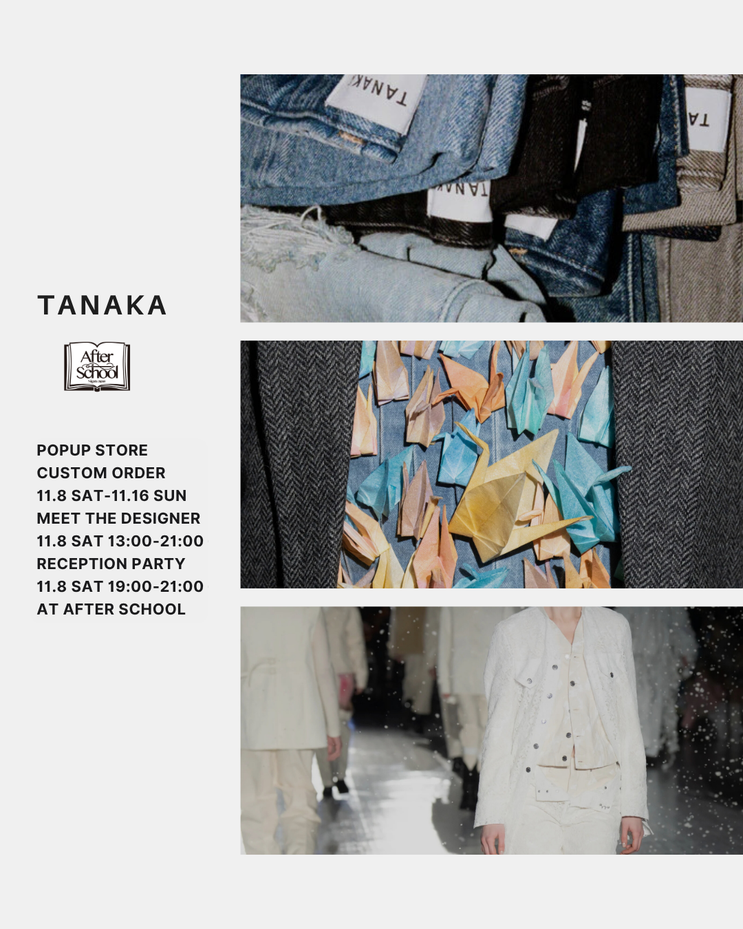 【TANAKA POP UP STORE Vol.2 at After School】