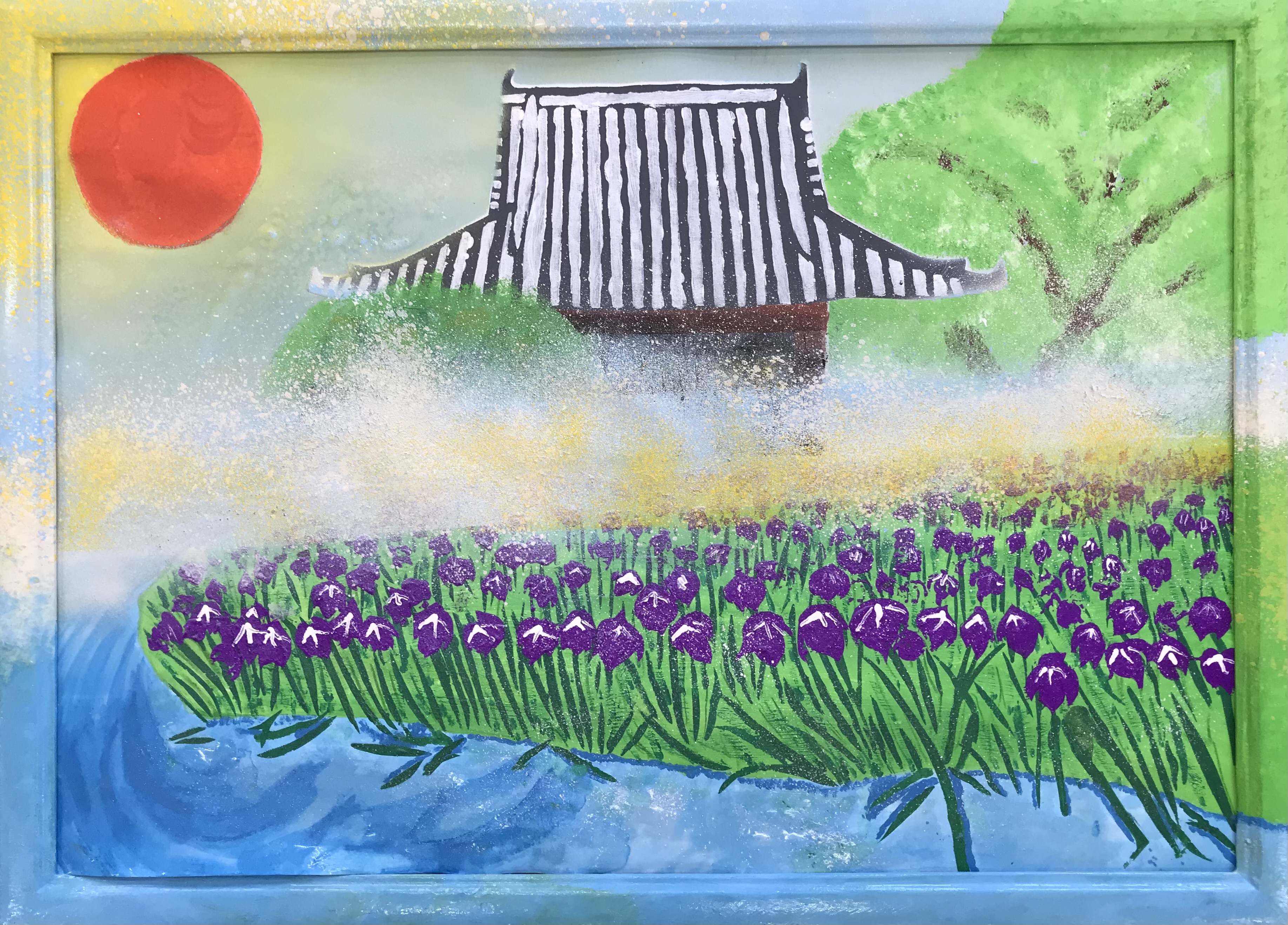 奈良の風景シリーズ６月　菰池　絹枝　作「あめあがりの長岳寺」完成しました。