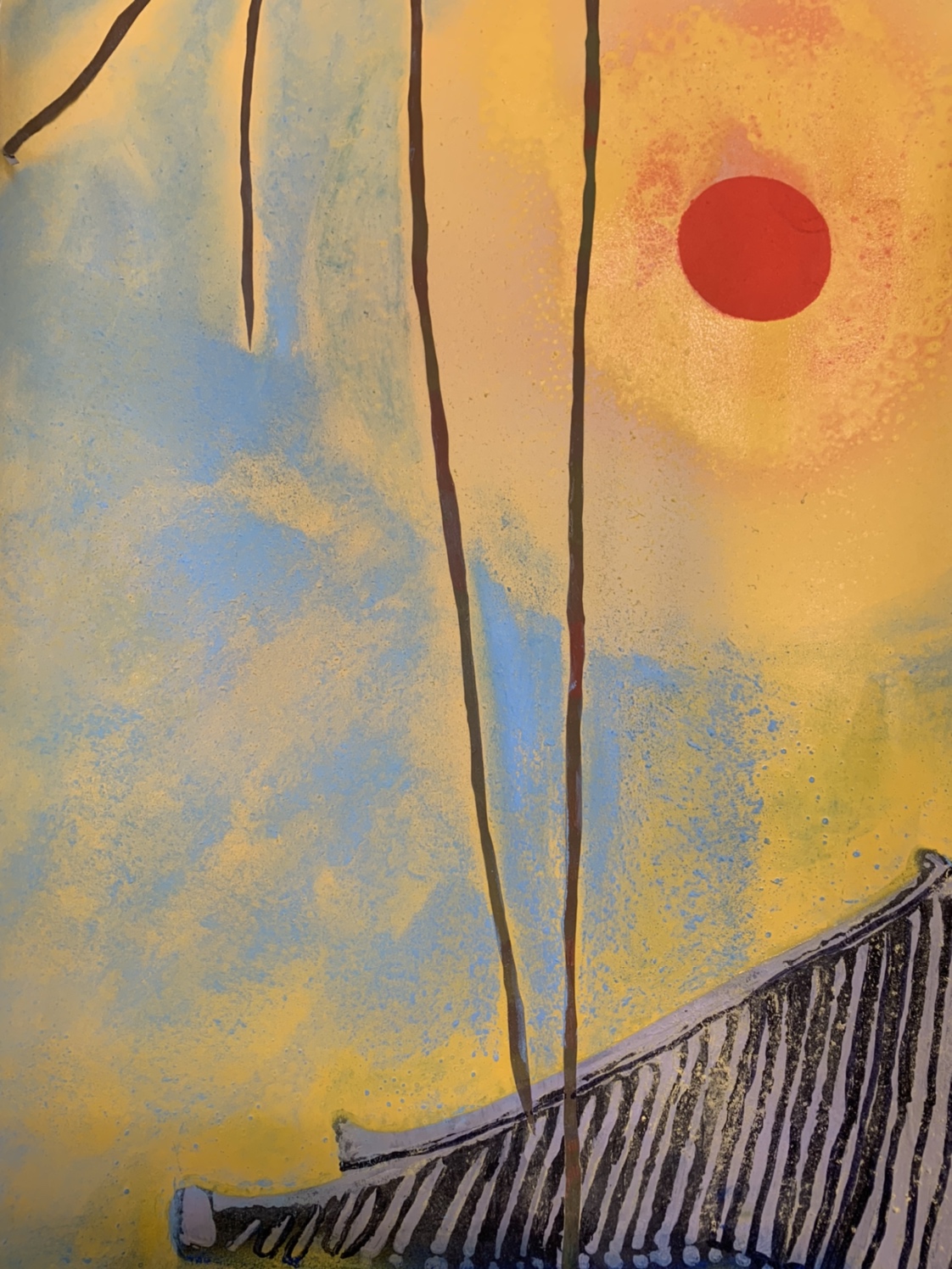 奈良の3月をテーマにした作品の制作風景です(1)