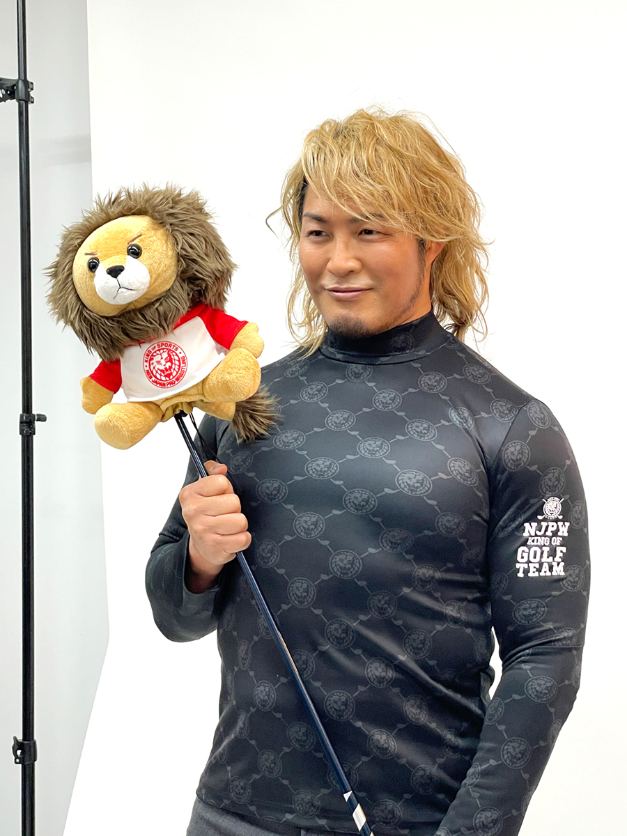 新日本プロレス ゴルフアイテム新作の撮影チラ見せ