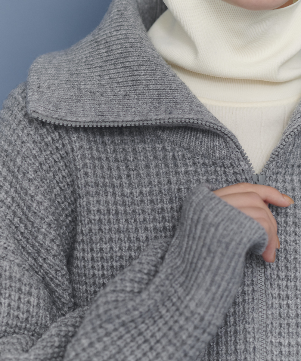 冬の味方。lelillのワッフルハーフZIPニットが優秀すぎる。