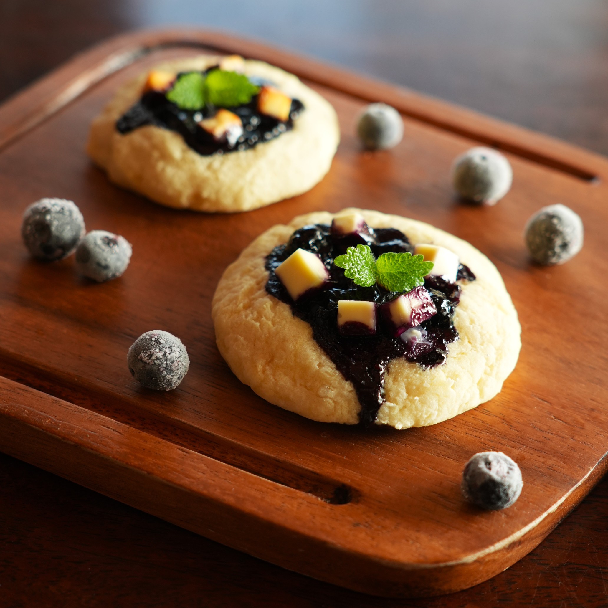 ブルーベリーチーズな豆腐米粉パン