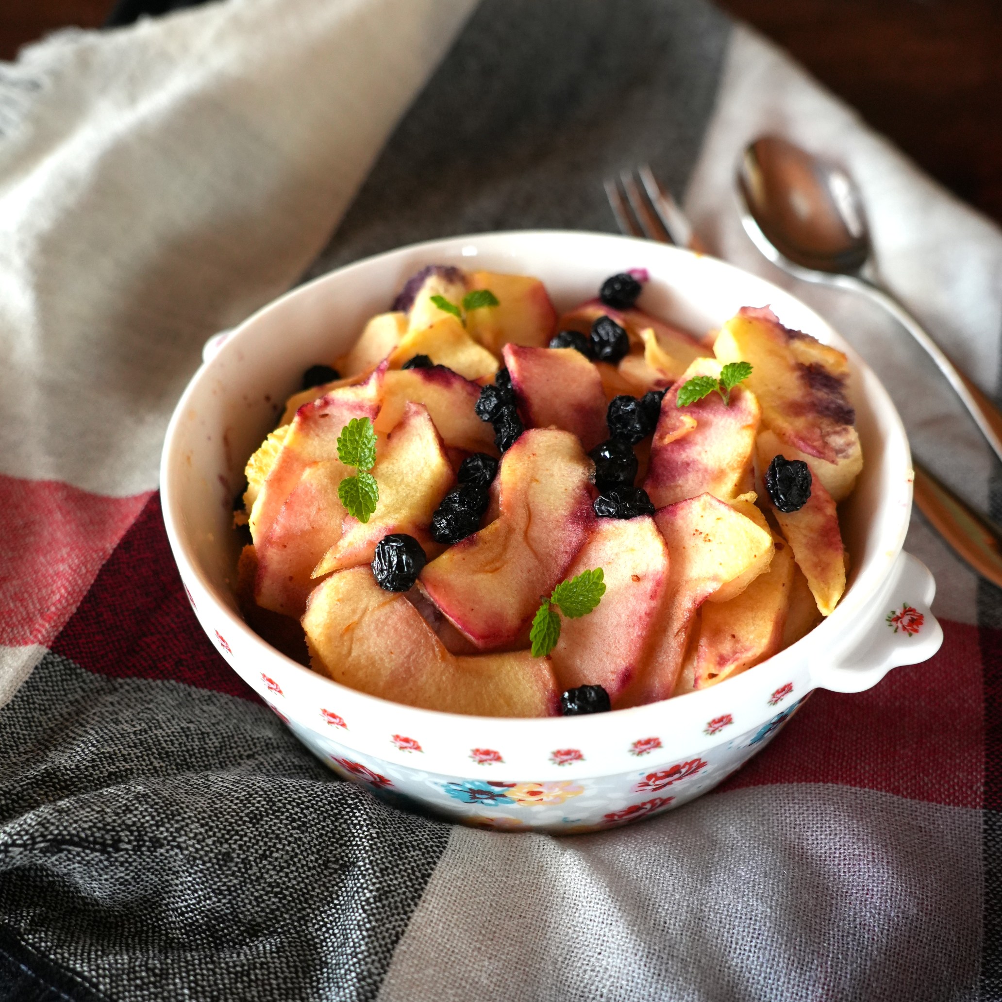 ブルーベリーとりんごのパンプディング