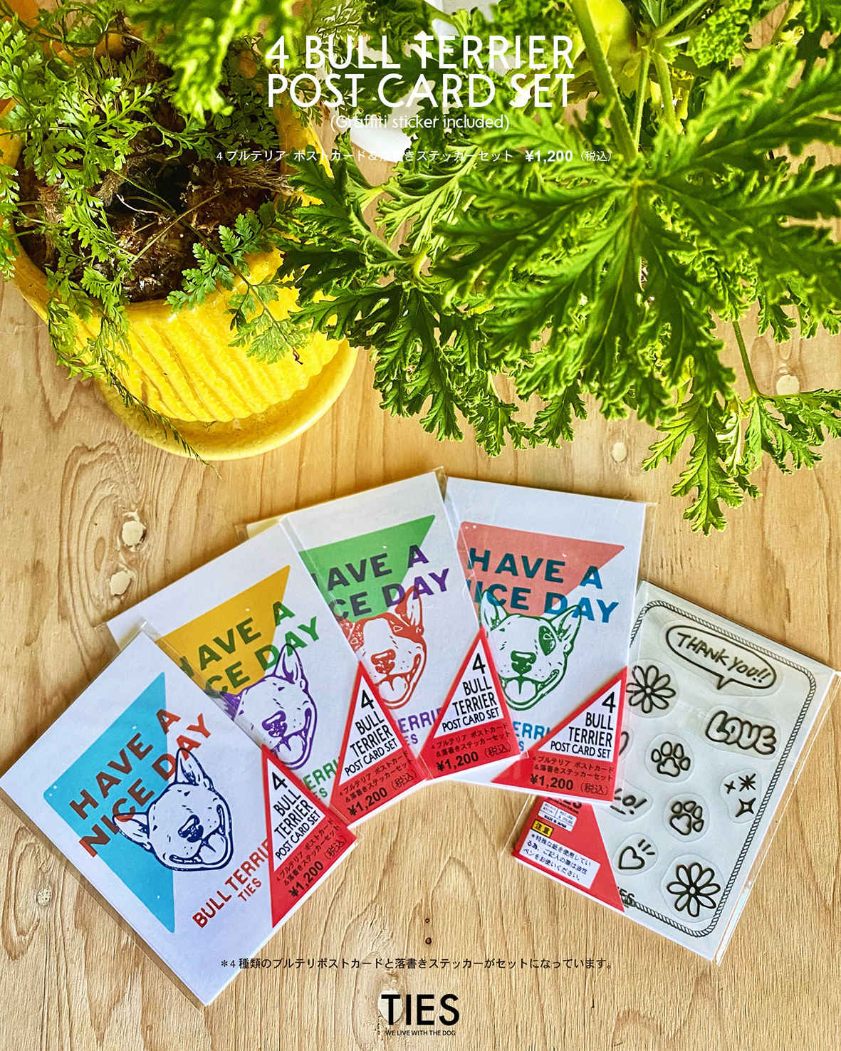 9月26日の20時より【4ブルテリア ポストカード ＆落書きステッカーセット】発売します！